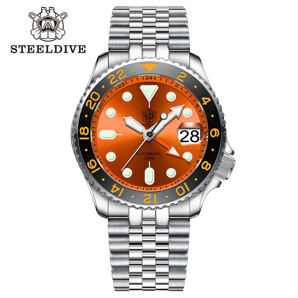 STEELDIVE SD1994 dive watch — variant 94OR-JBL stock photo