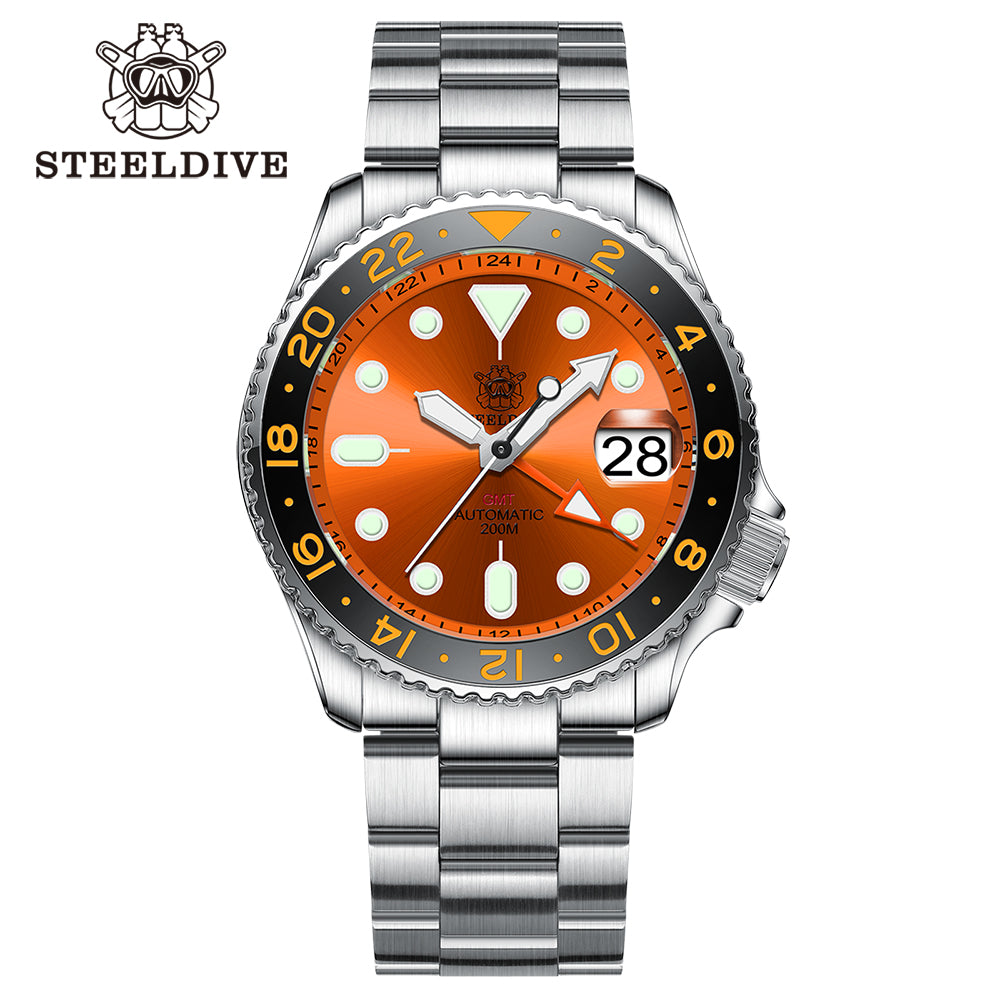 STEELDIVE SD1994 dive watch — variant 94OR-SS stock photo