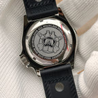 Steeldive SD1994 stainless steel caseback engraved with diver helmet and NH34 200M text