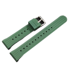 Steeldive replacement silicone dive watch strap in green, front view