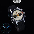Sugess 1963 pilot panda chronograph V2 luminous analogue feature graphic