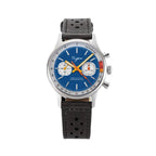 Sugess 1963 pilot chronograph watch with blue dial, front view