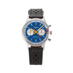 Sugess 1963 pilot chronograph watch with blue dial, front view