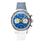 Sugess 387F blue panda chronograph on blue rubber strap, front view