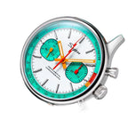 Sugess S387 white-and-tiffany chronograph on tiffany leather strap, angled studio product view