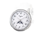 Sugess S395 moonphase automatic on black leather strap, front-angled studio view