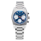 Sugess S419 ST1902 chronograph 37mm, blue dial, white sub-dials, steel bracelet, front product view