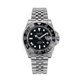 Sugess S420-2 Ocean Star GMT automatic diver 40mm, black dial, black bezel, jubilee bracelet, front view