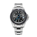Sugess S450 Ocean Star automatic dive watch 40mm, grey dial, black bezel, blue seconds hand, steel bracelet, front