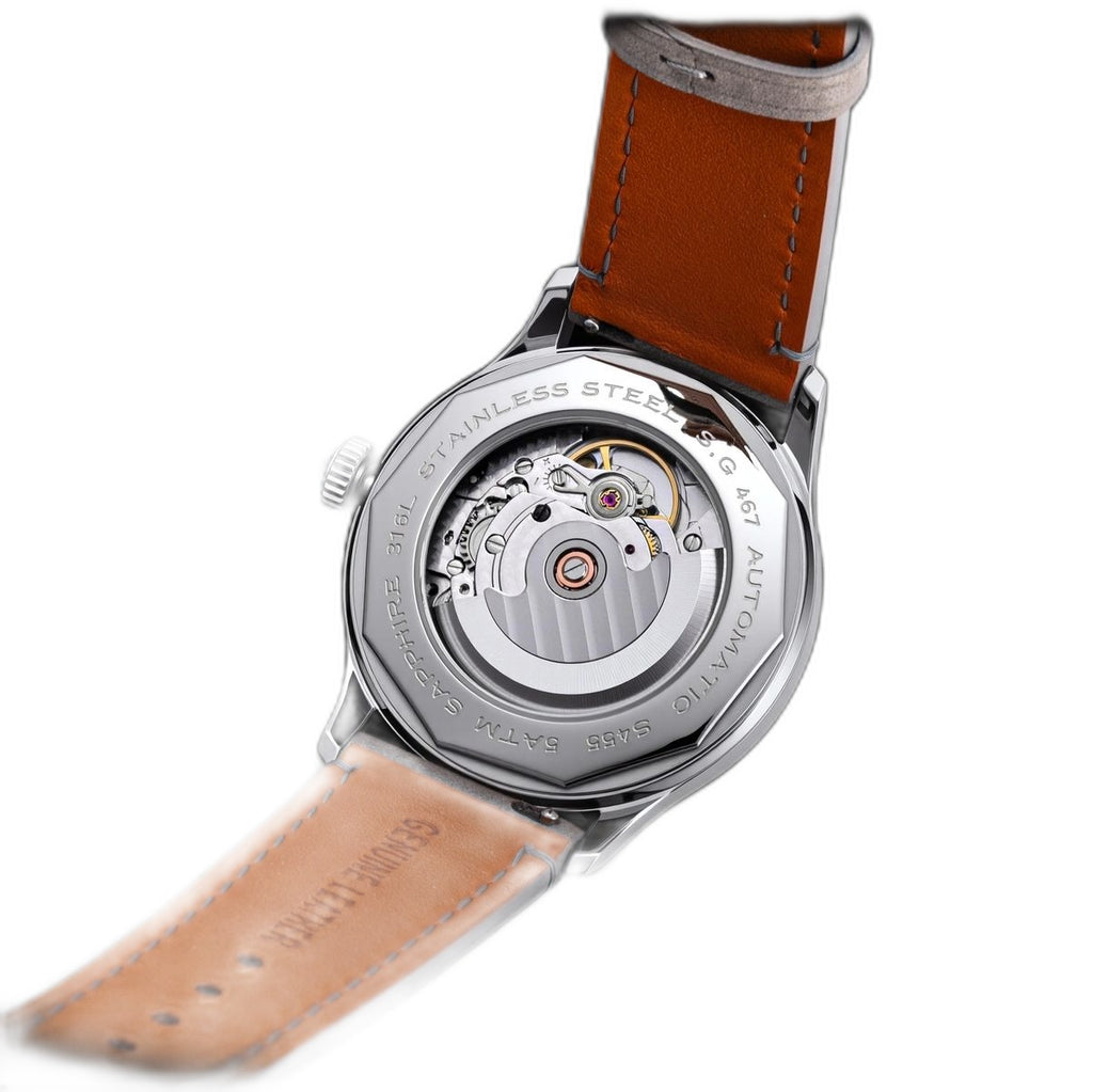 Sugess S455 Art Master exhibition caseback, automatic S.G 467 movement, 316L stainless steel sapphire 5ATM