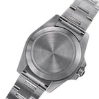 Sugess S463 GMT solid brushed steel screw-down caseback and steel bracelet, on black