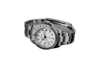 Sugess S463 white-dial GMT automatic watch, steel oyster bracelet, sweeping three-quarter angle on white