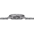 Sugess S463 white-dial GMT automatic watch, steel oyster bracelet, straight front studio view, date at 3