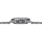 Sugess S463 white-dial GMT automatic watch, side profile with S crown and engraved 24-hour bezel, on white