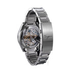 Sugess S465 Chrono Heritage exhibition caseback, ST19 hand-wound chronograph movement, steel bracelet, on black