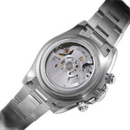 Sugess S473 Chrono Racing exhibition caseback, automatic chronograph movement with skeleton rotor, steel bracelet